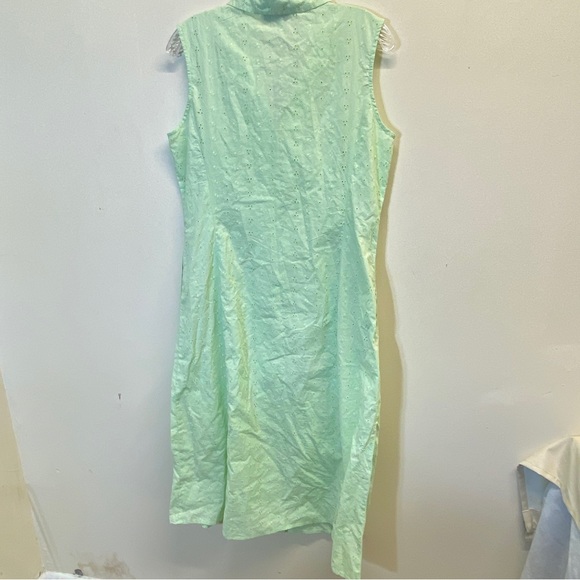 Gayle Burbank Green Floral Embroidery Open Dress Size 10P - Picture 4 of 11